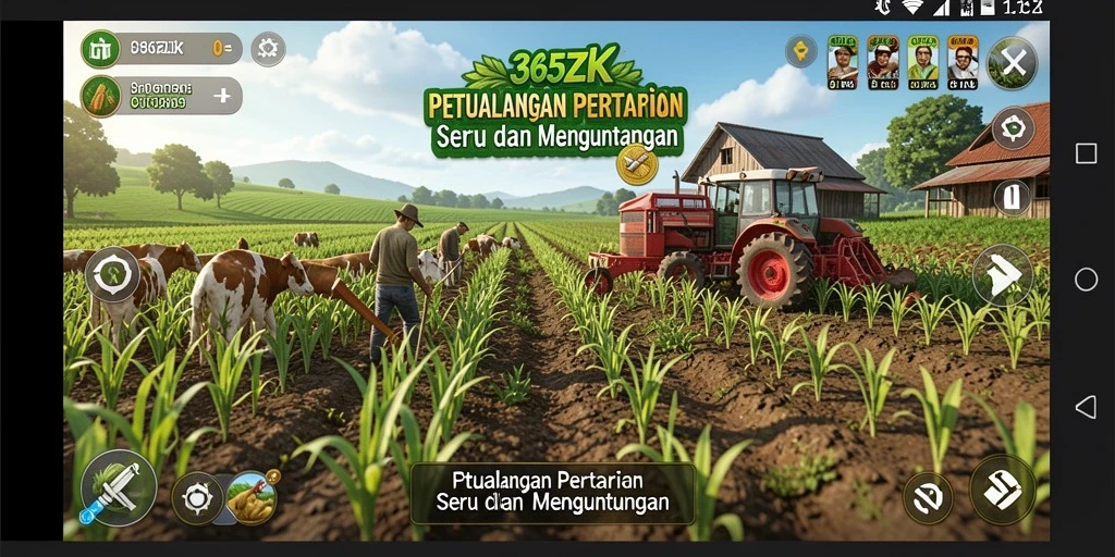 Tampilan menarik dari gameplay 365ZK dengan suasana pertanian.