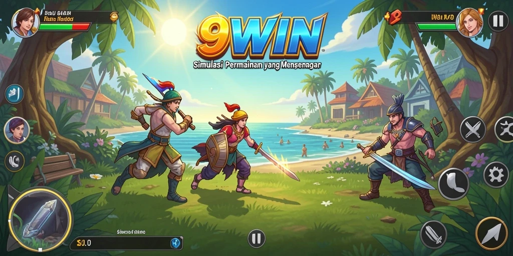 Tangkapan layar dari gameplay 9WIN yang menunjukkan simulasi interaktif.