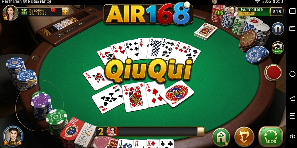 Screenshot utama AIR168 menampilkan aksi seru permainan QiuQiu.