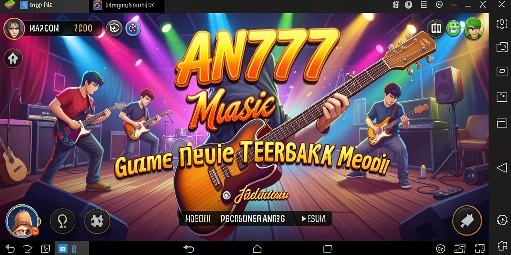 Tampilan screenshot AN777 menampilkan serunya gameplay dan koleksi lagu.