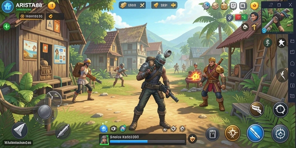 Tampilan gameplay dari ARISTA88 yang menakjubkan dengan detail yang kaya.