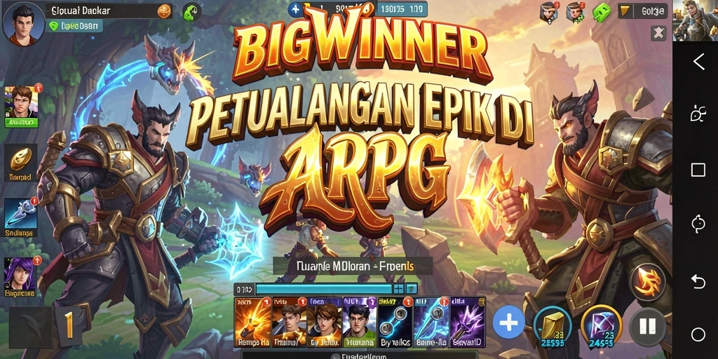 Tangkapan layar menunjukkan pertarungan mendebarkan dalam BIGWINNER.