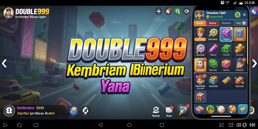 Screenshot utama DOUBLE999 menampilkan aksi seru dalam mengelola bisnis.