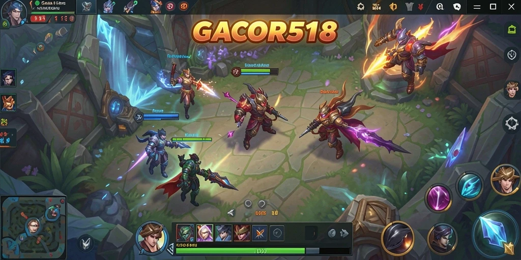 Screenshot gameplay GACOR518 menampilkan aksi seru dan strategi tim.
