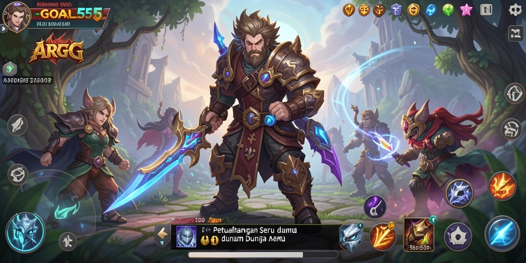 Tampilan menarik dari gameplay seru GOAL55 di dunia ARPG.