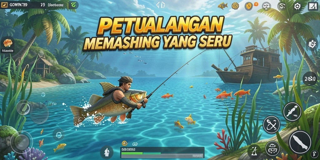 Tangkapan ikan yang menakjubkan dalam GOWIN789 dengan pemandangan laut yang indah.