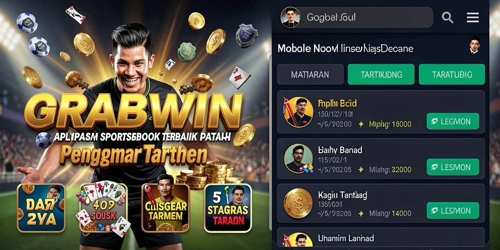 Tampilan antarmuka aplikasi GRABWIN saat bertaruh.