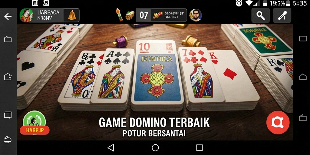 Tampilan gameplay seru dari HARAPJP dengan kartu Domino.