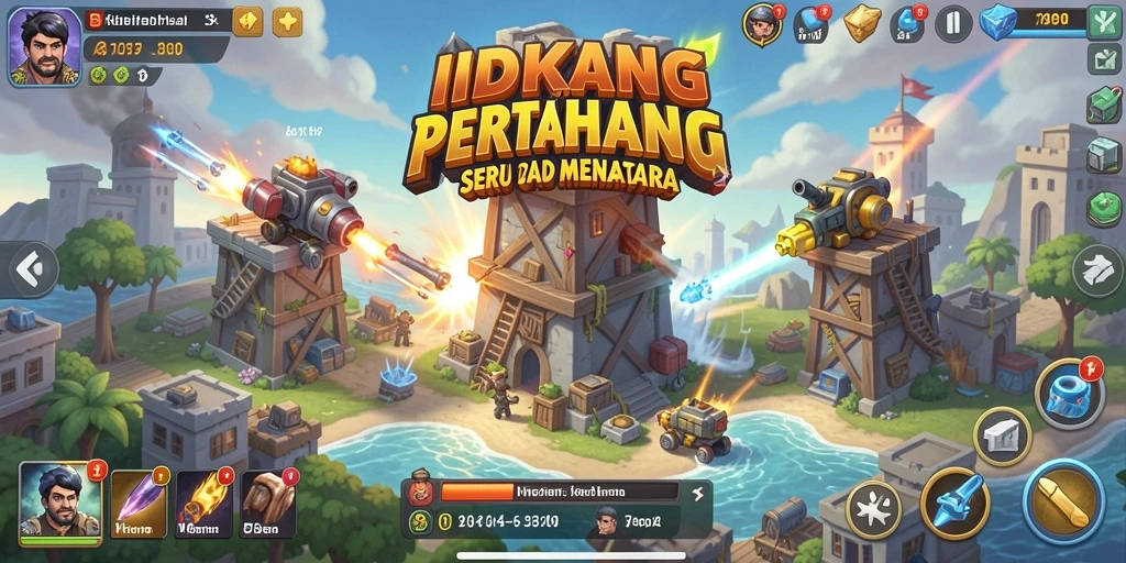 Screenshot gameplay menakjubkan dari IDRKING di Tower Defense.