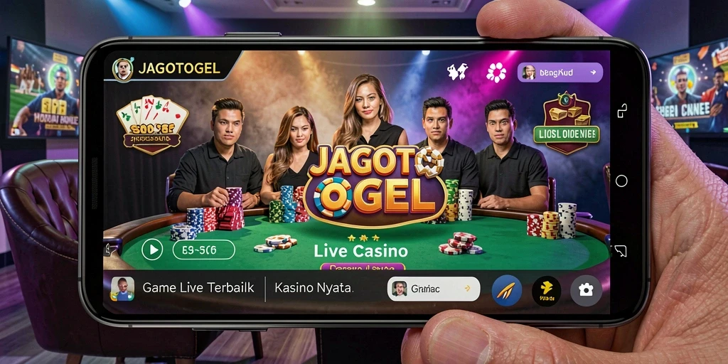 Screenshot JAGOTOGEL menampilkan dealer live dalam aksi permainan kasino.