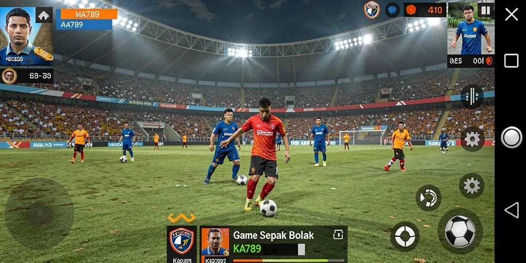 Screenshot KA789 menampilkan aksi mendebarkan dalam pertandingan sepak bola.