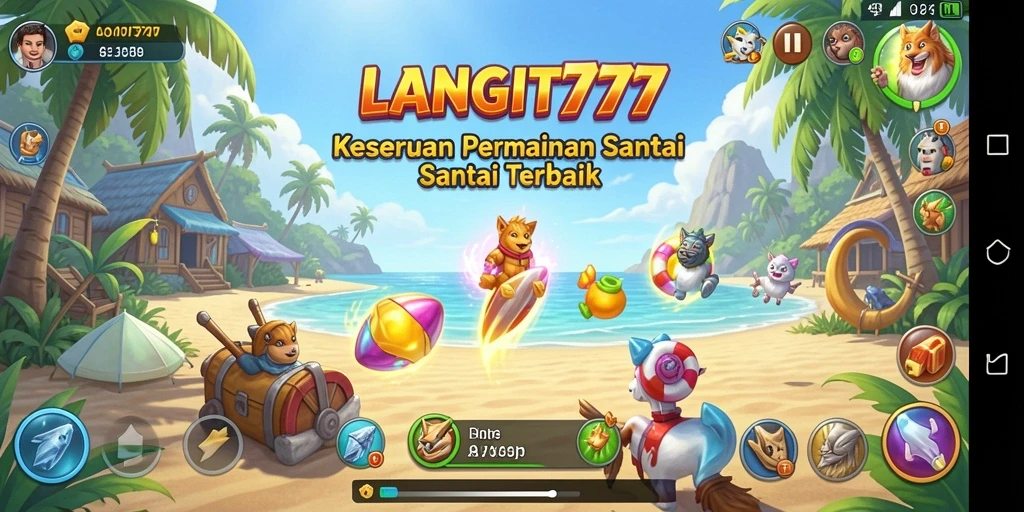 Tampilan gameplay LANGIT777 yang cerah dan menyenangkan.