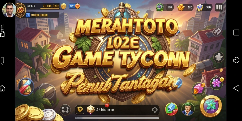Screenshot gameplay MERAHTOTO menampilkan aktivitas mengelola bisnis Tycoon.