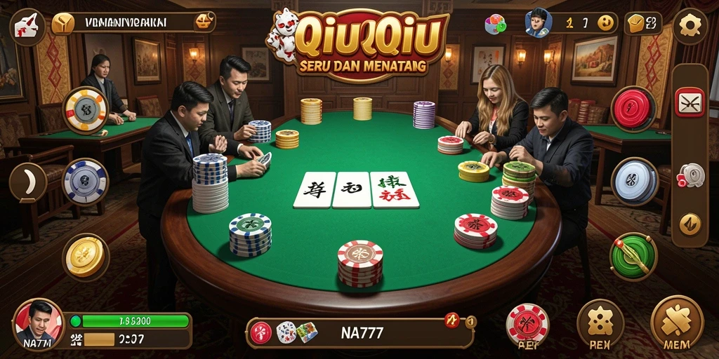 Screenshot gameplay NA777 menampilkan serunya permainan QiuQiu.
