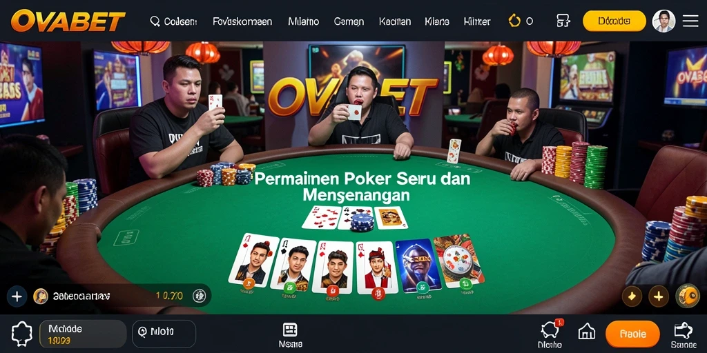 Screenshot gameplay OVABET menunjukkan keasyikan bermain Poker dengan grafis yang menawan.