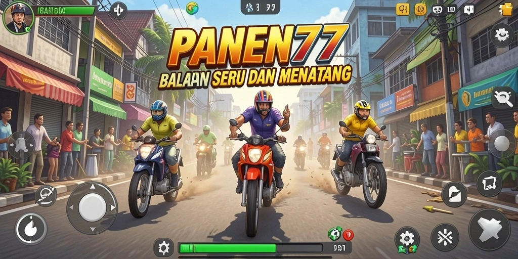 Gameplay balapan yang mendebarkan dan menantang di <strong>PANEN77</strong>.