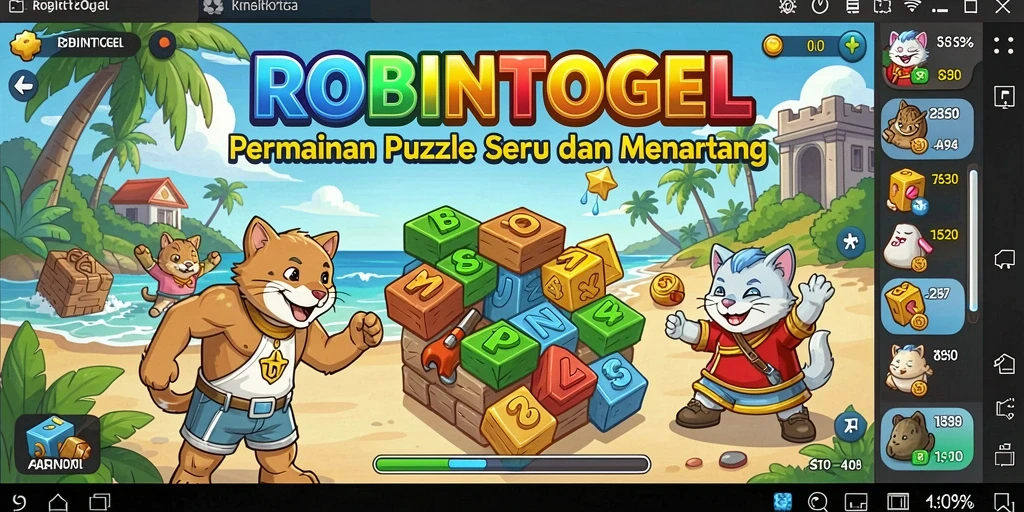Tampilan gameplay <strong>ROBINTOGEL</strong> yang penuh warna dan menarik.