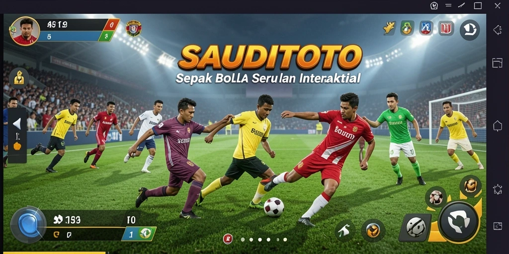 Gameplay seru dan dinamis dari SAUDITOTO di lapangan sepak bola.