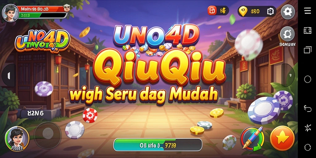 Tampilan gameplay QiuQiu yang menggembirakan di UNO4D.